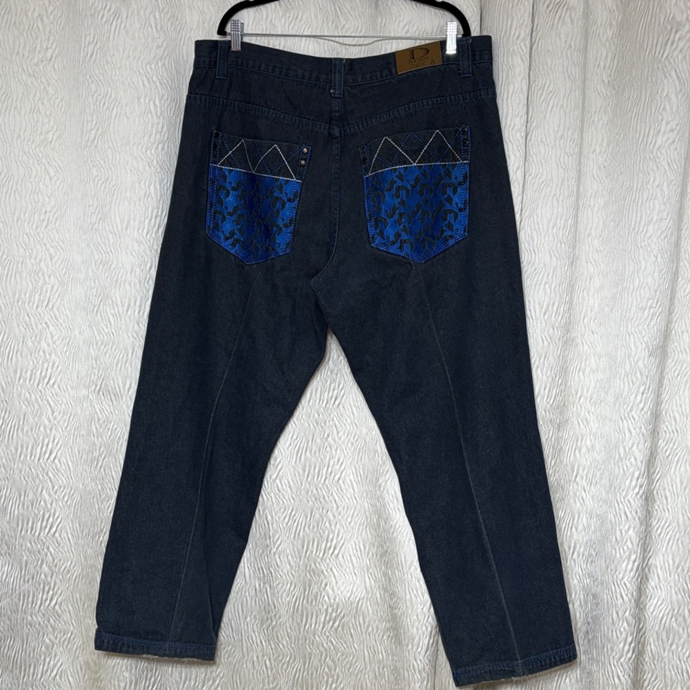 DMax Y2K Dark Jeans Stylish Black and Blue Men's - Size 44x32